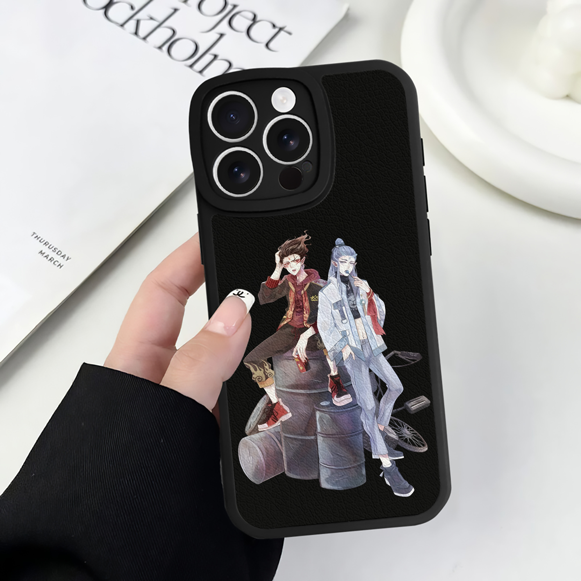（画像用） Ne Zha 2 ナタ 魔童の大暴れ 【iPhone 16シリーズ対応】シリコンスマホケース（レザー調） 材質：シリコン